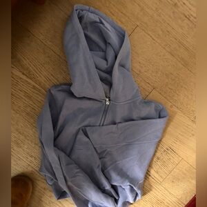 Light Purple Zip-Up Hoodie - cropped - alo yoga